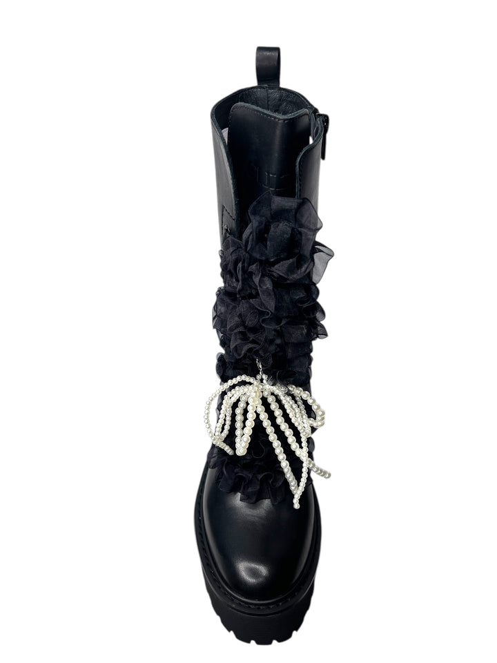 anfibio platform donna pelle nero