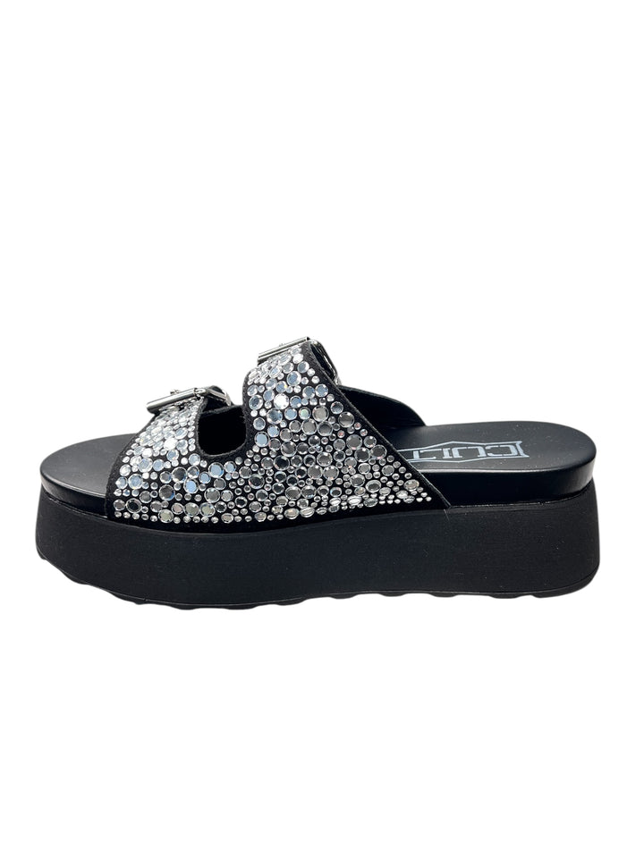 ciabatta donna strass nera