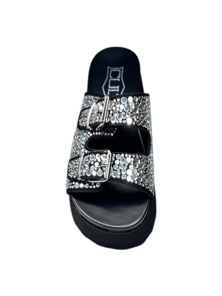 ciabatta donna strass nera