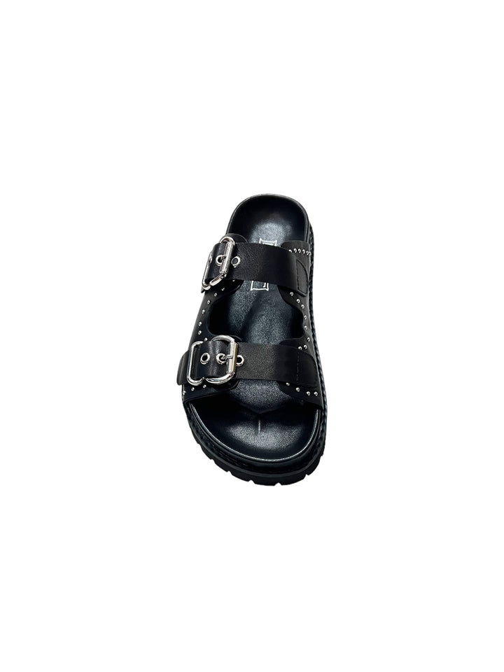 sandali ciabatte doppia fibbia cult donna pelle art.clw425100 black