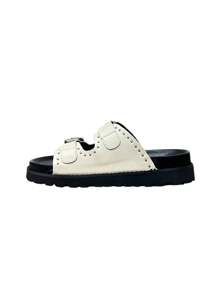 sandali ciabatte doppia fibbia cult donna pelle art.clw425101 white