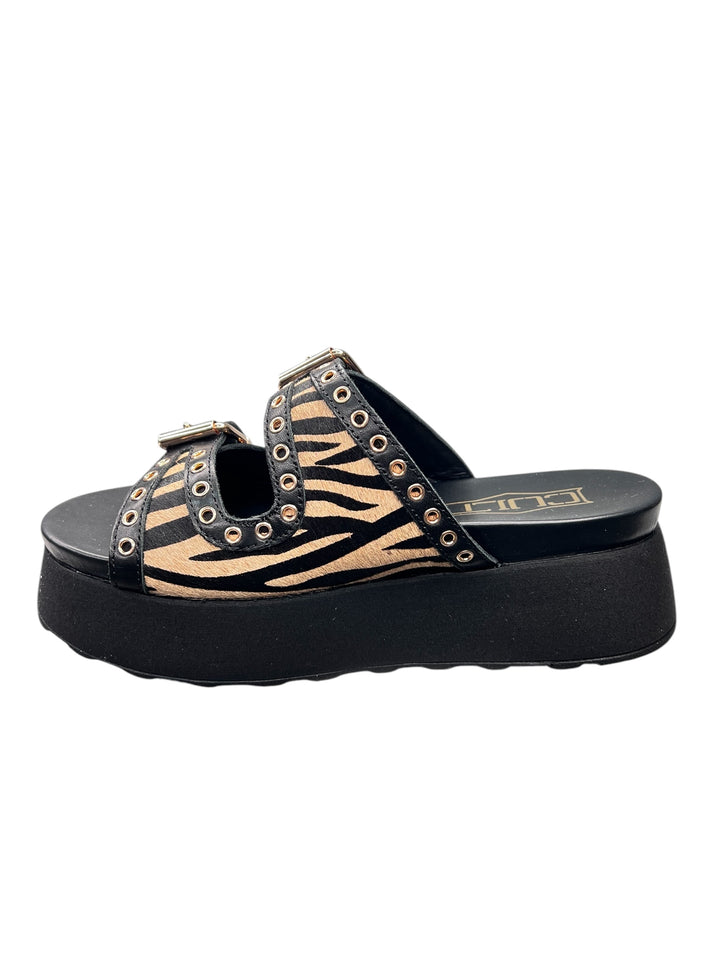 ciabatta donna zebra nera-beige