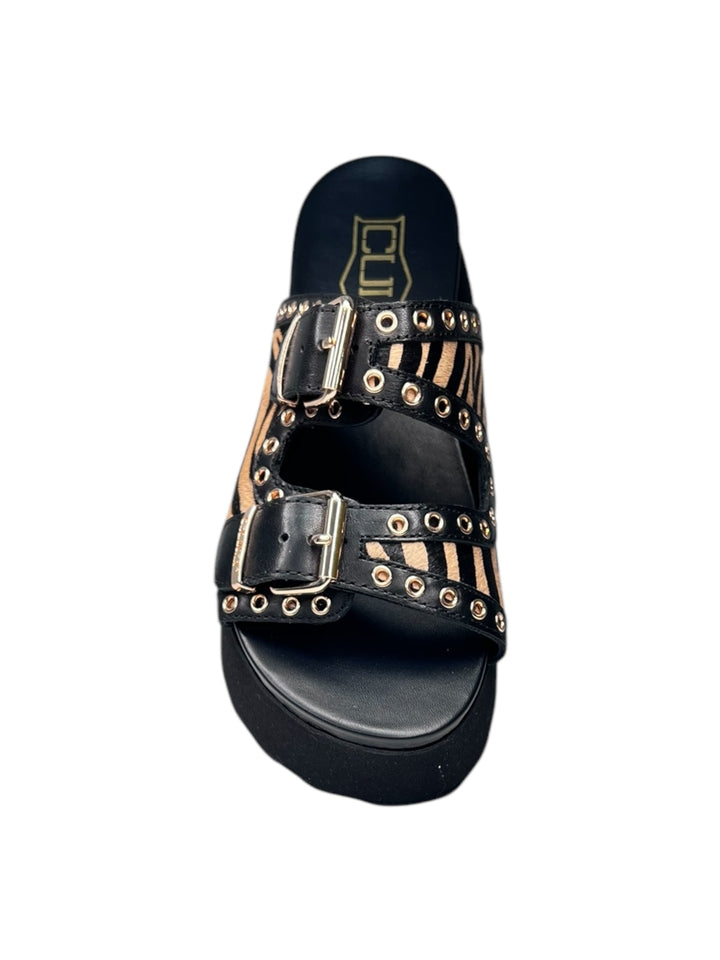 ciabatta donna zebra nera-beige