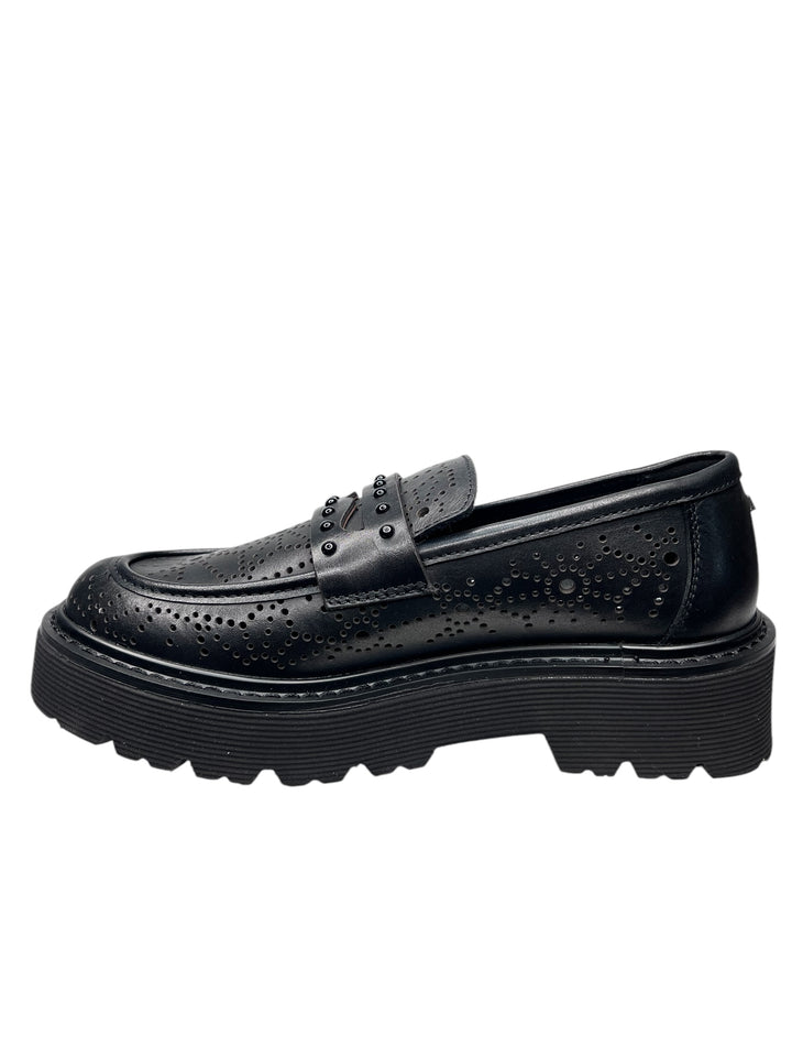 mocassini traforati donna pelle cult slash 4448 mid art. clw444000 black