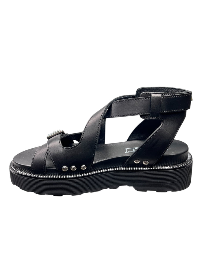 sandalo donna in pelle nera