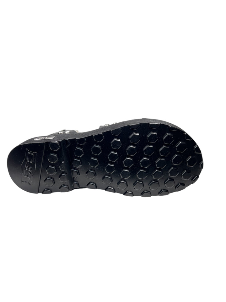 sandalo donna in pelle nera