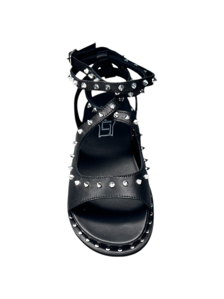 sandalo donna in pelle nera