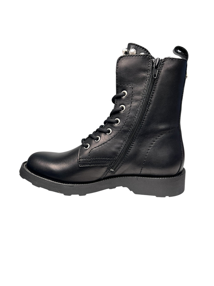 anfibi donna pelle nero