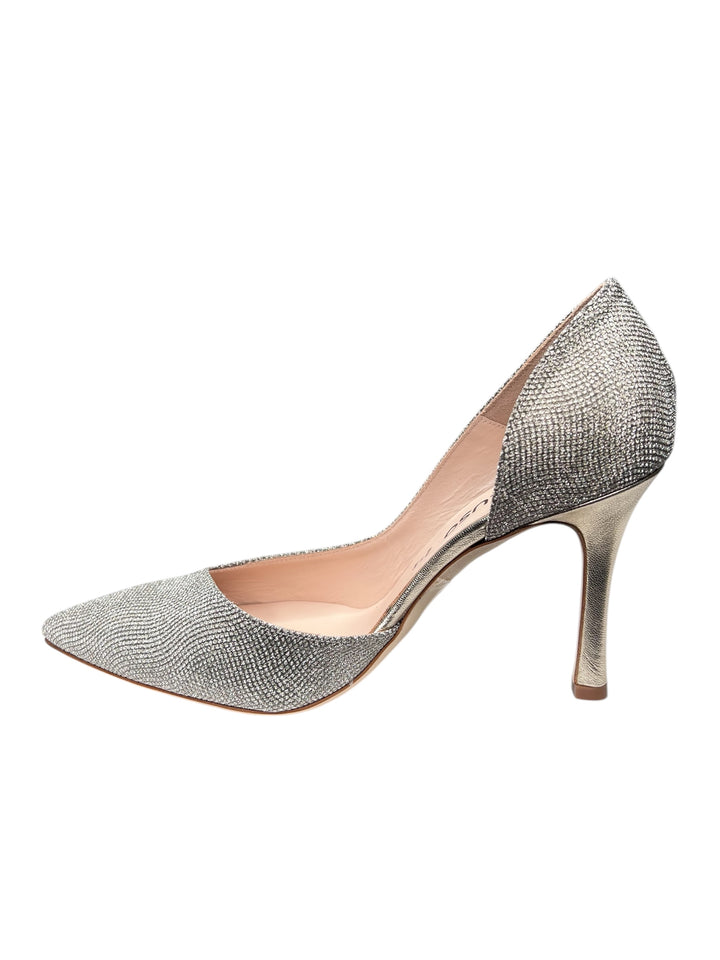 décolleté donna pelle-microglitter melluso art.d187 platino