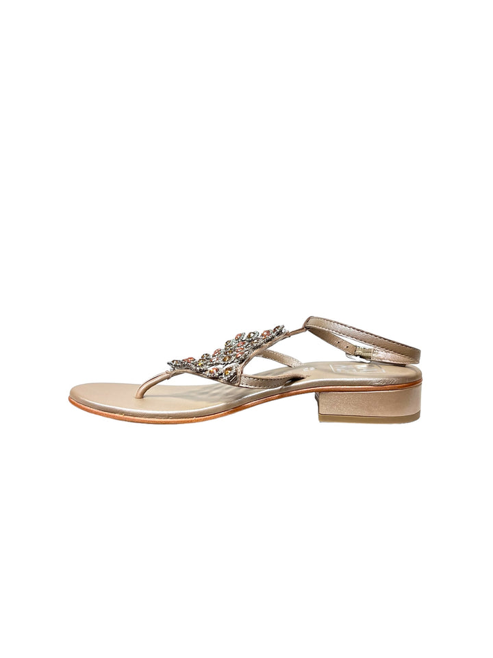 sandali infradito gioiello pelle rame art.denver08 stone-beige