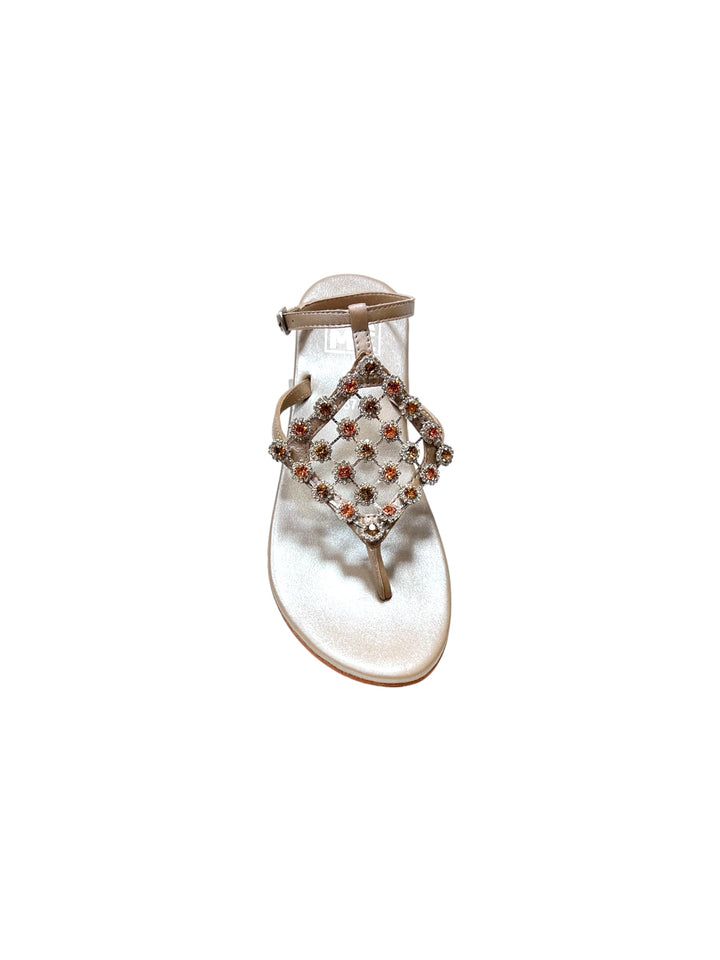 sandali infradito gioiello pelle rame art.denver08 stone-beige