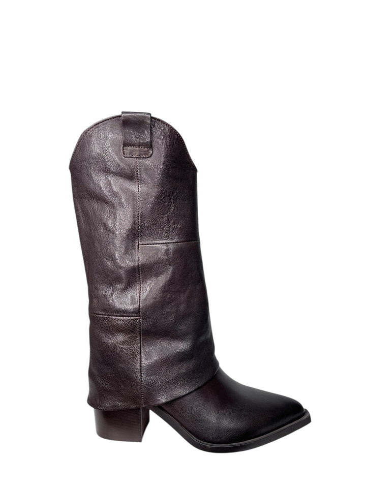 stivale donna pelle moka