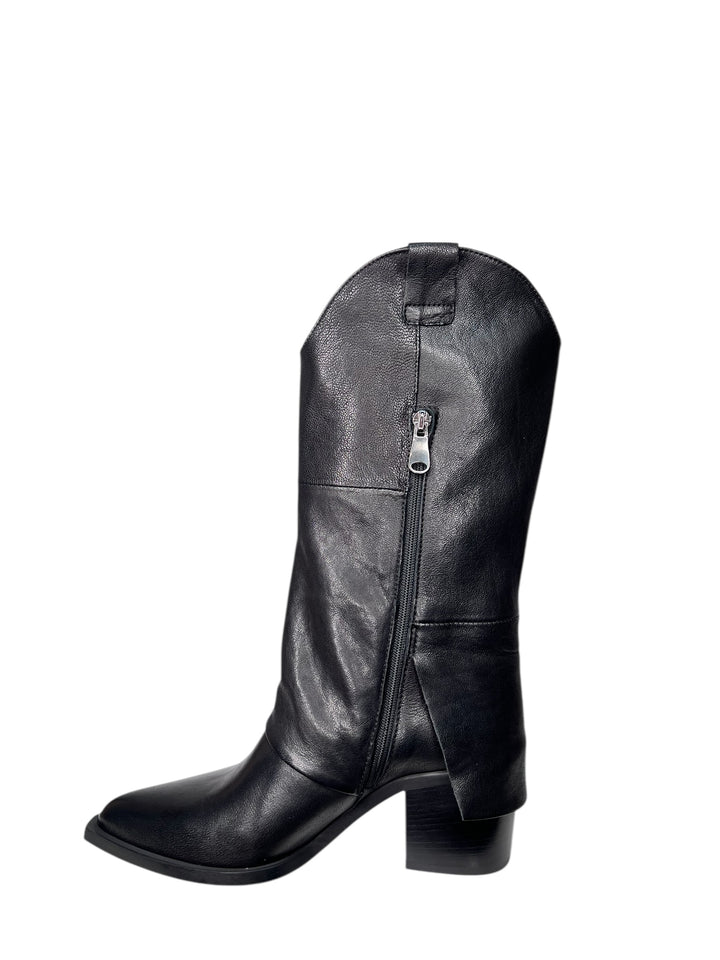 stivale donna pelle nero