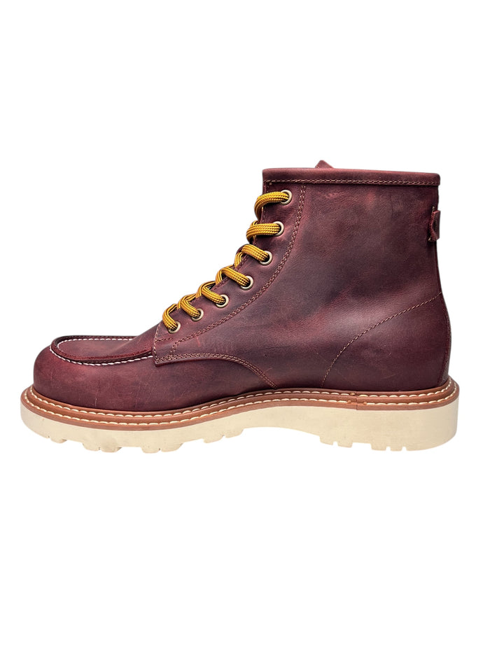 stringata alta uomo pelle ingrassata red