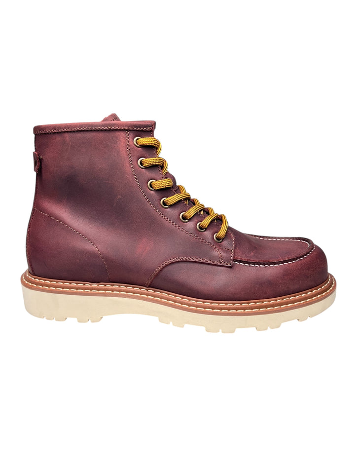 stringata alta uomo pelle ingrassata red