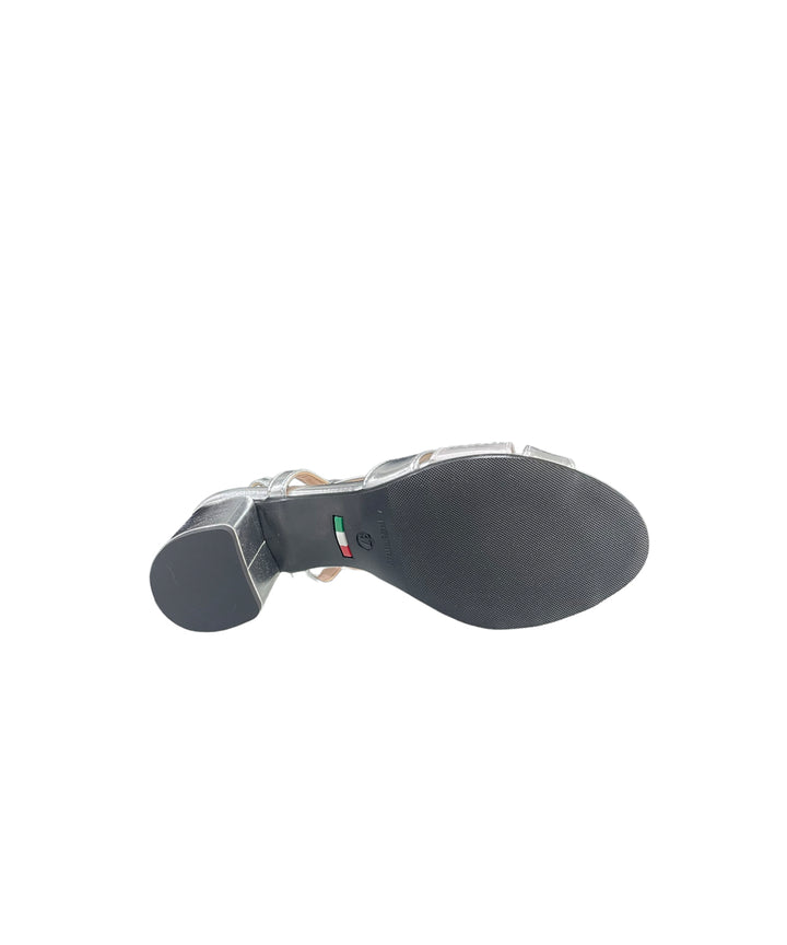 sandali donna pelle-raso cinziasoft art.dm32317-001 argento