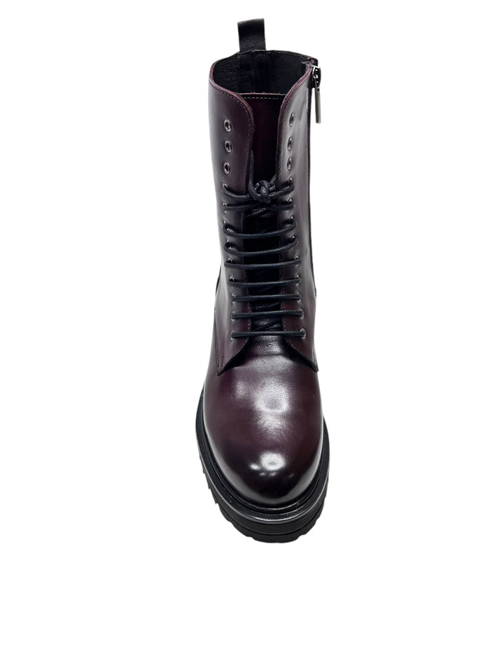 stivaletti anfibi donna pelle exton art.dx297 bordeaux