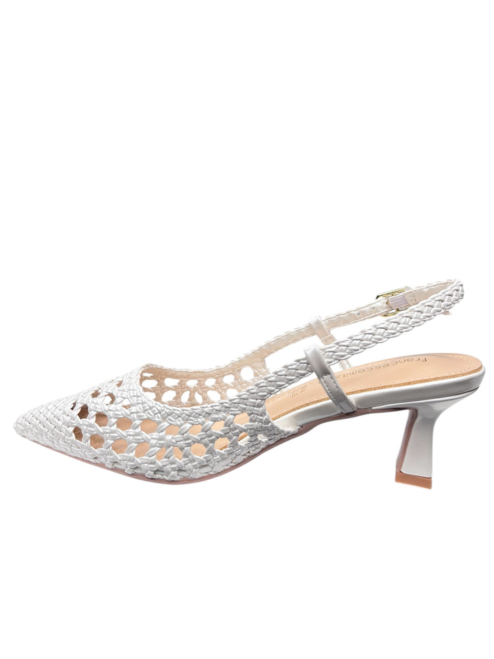 francesco milano slingback donna bianca