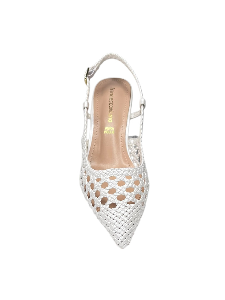 francesco milano slingback donna bianca