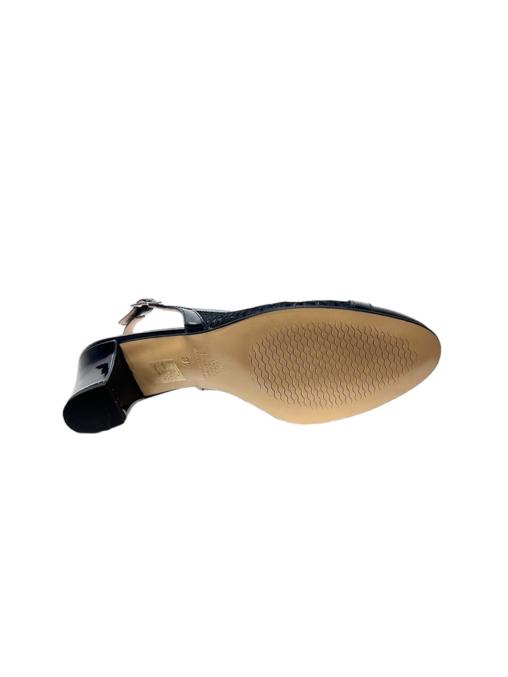 slingback donna pelle-tessuto soffice sogno art.e24030blu