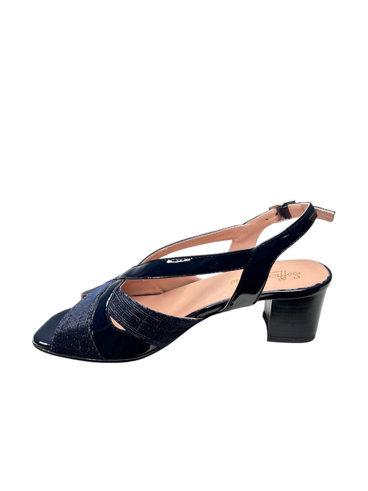 sandalo comfort donna pelle blu