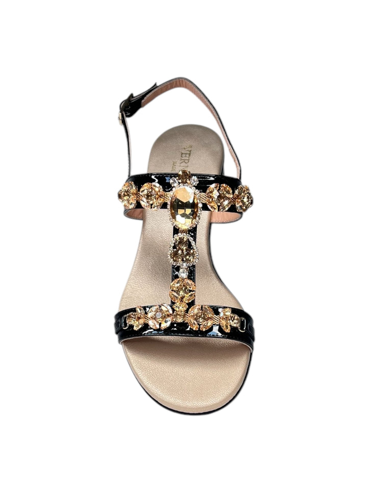 sandalo donna pelle nera
