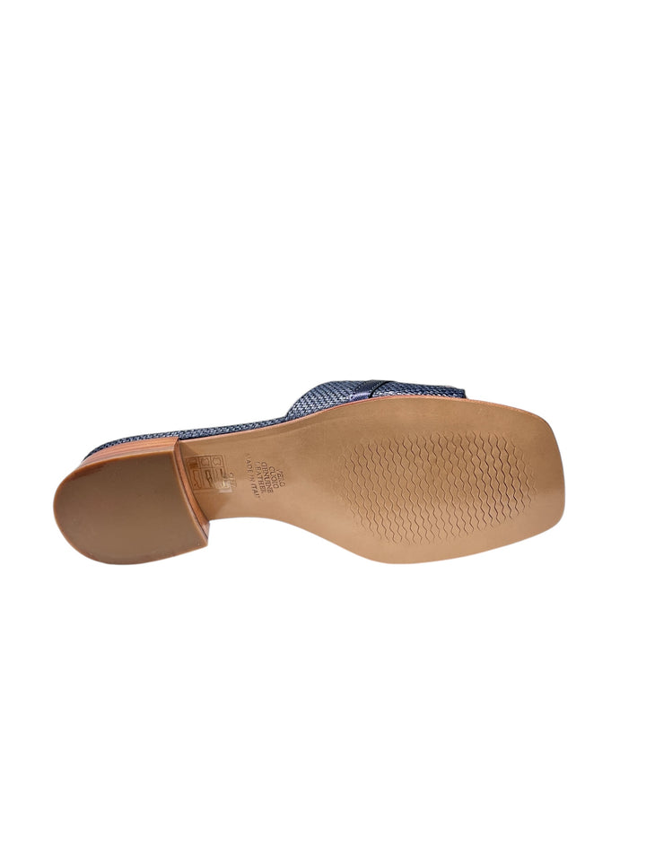 ciabattina donna pelle blu