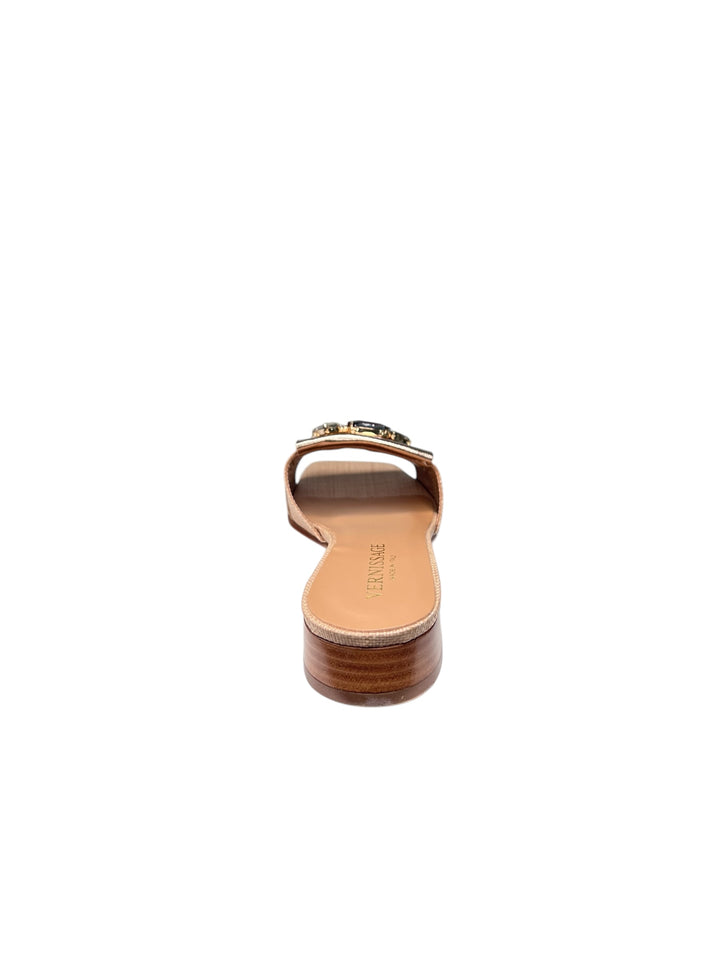 ciabattina donna pelle lino