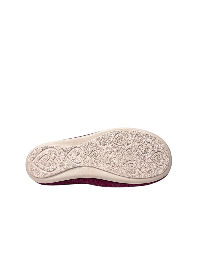 pantofola donna tessuto bordò