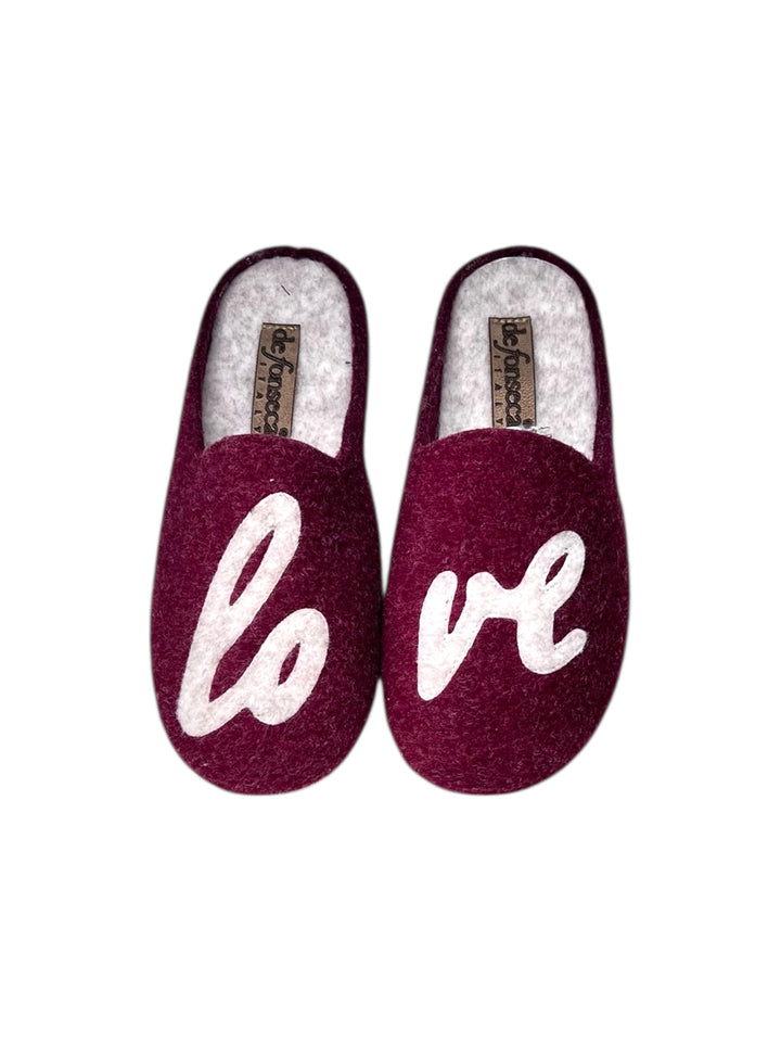 pantofola donna tessuto bordò