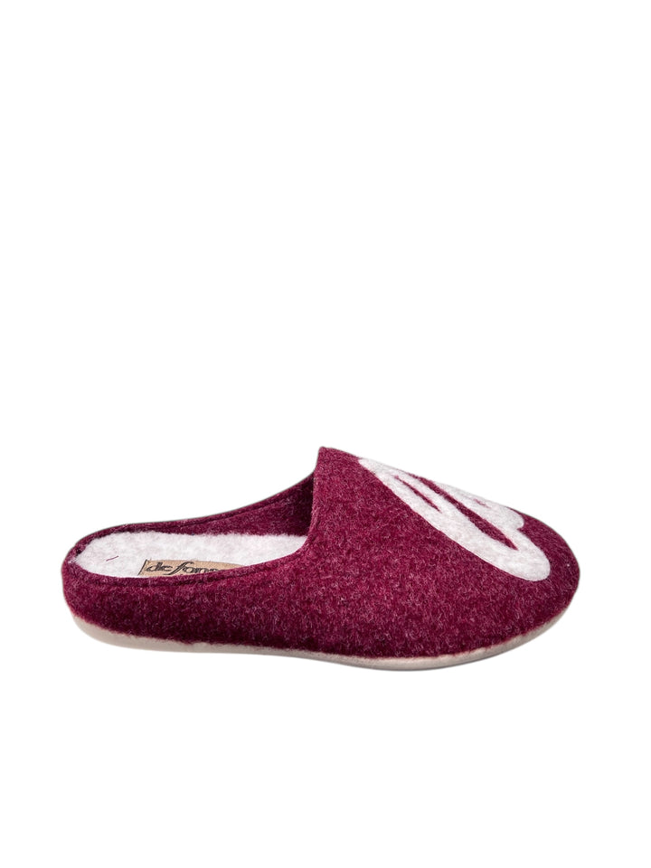 pantofola donna tessuto bordò