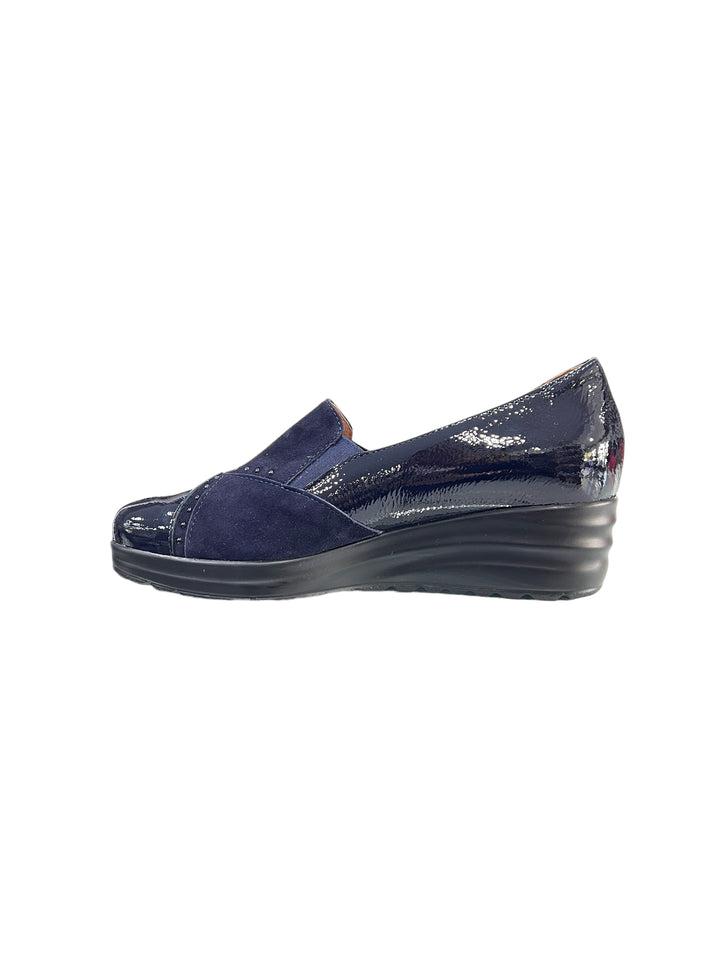 scarpe accollate donna pelle soffice sogno art. i23135 blu notte