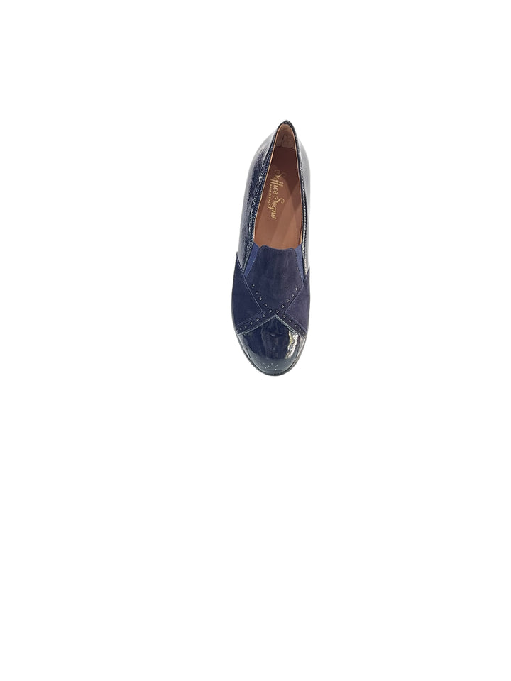 scarpe accollate donna pelle soffice sogno art. i23135 blu notte