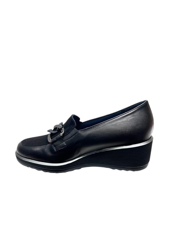 mocassini comfort zeppa donna pelle soffice sogno art.i4es12a7 NERO