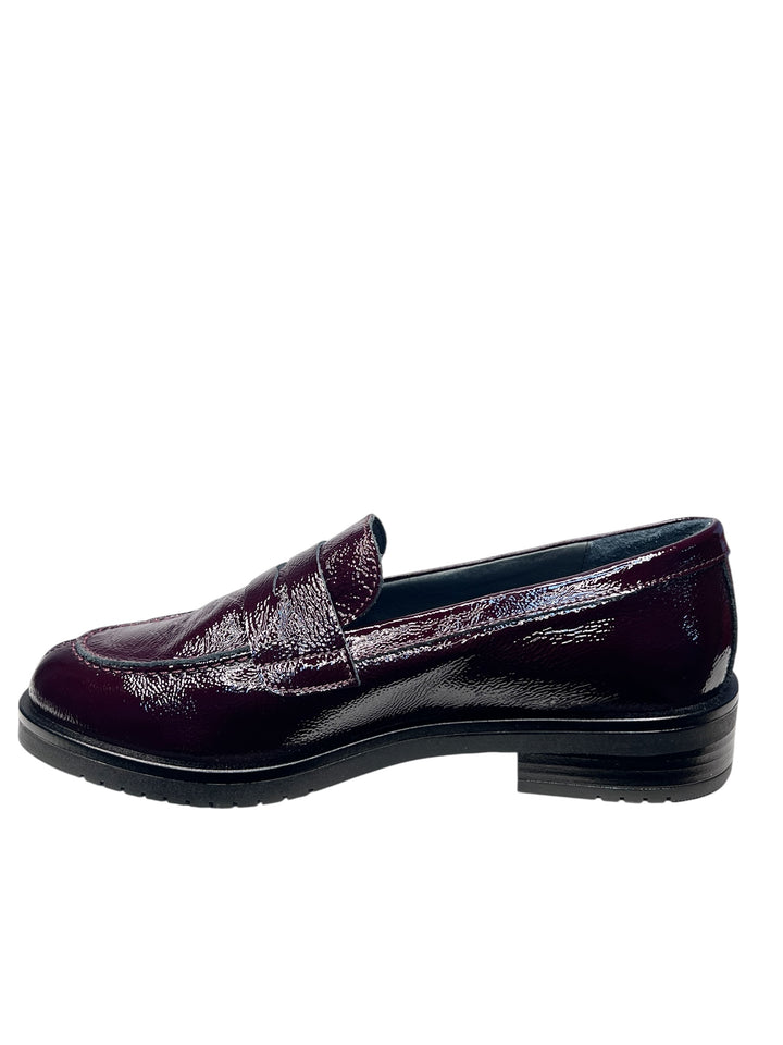 mocassino donna pelle vino