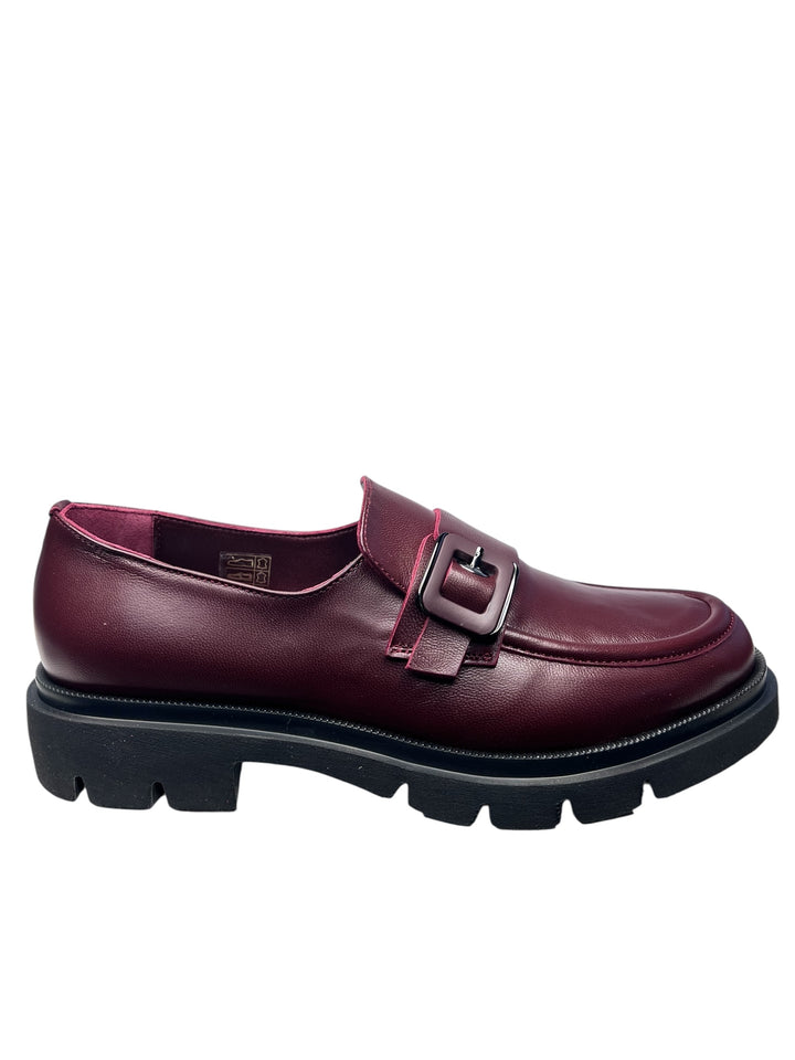 mocassino donna pelle bordò