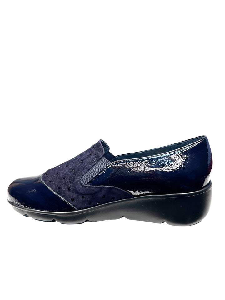 scarpa donna pelle blu notte