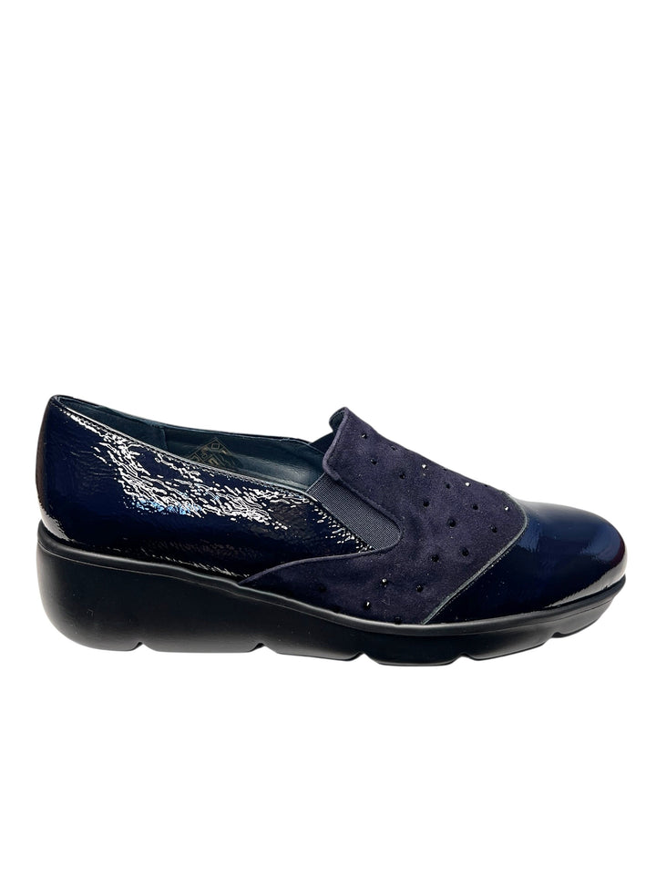 scarpa donna pelle blu notte
