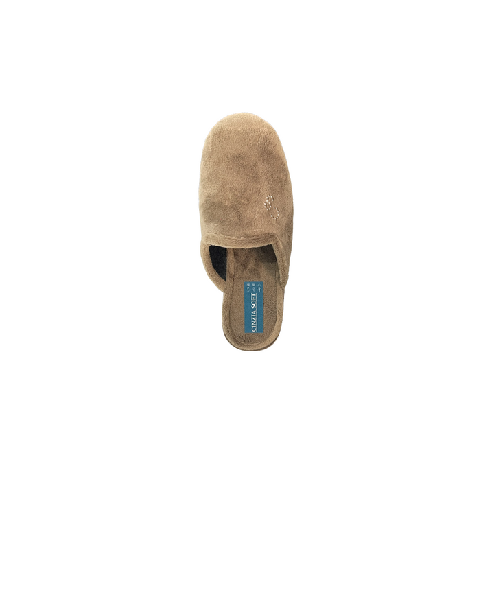 pantofola donna pelle cinziasoft art.iea3055-004 taupe