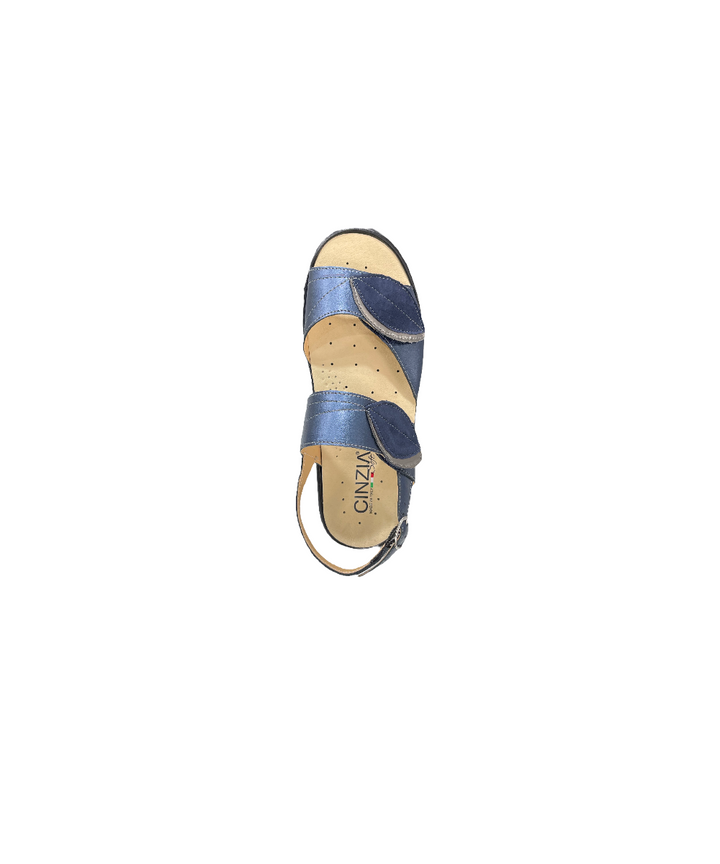 sandali donna confort pelle cinzia soft art.io12533plsc-blu