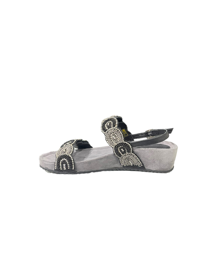 sandali donna pelle cinziasoft art.it1008001 nero-grigio