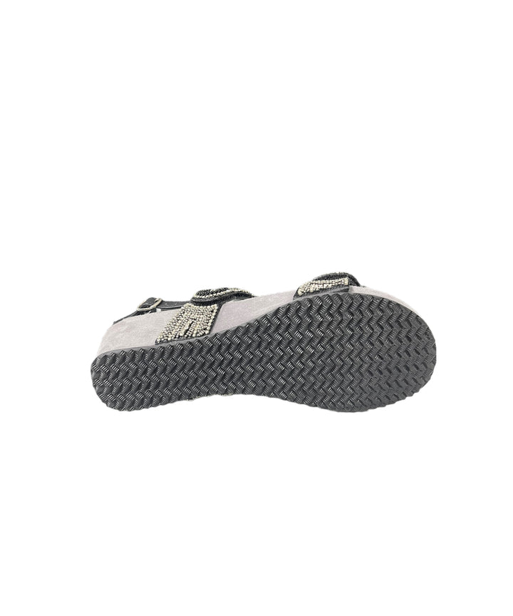 sandali donna pelle cinziasoft art.it1008001 nero-grigio