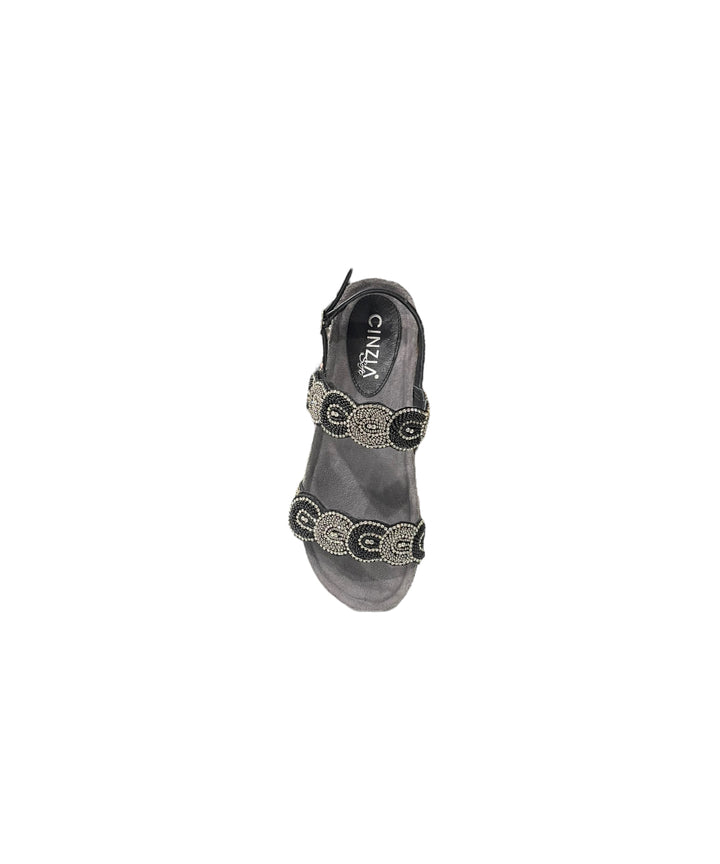 sandali donna pelle cinziasoft art.it1008001 nero-grigio