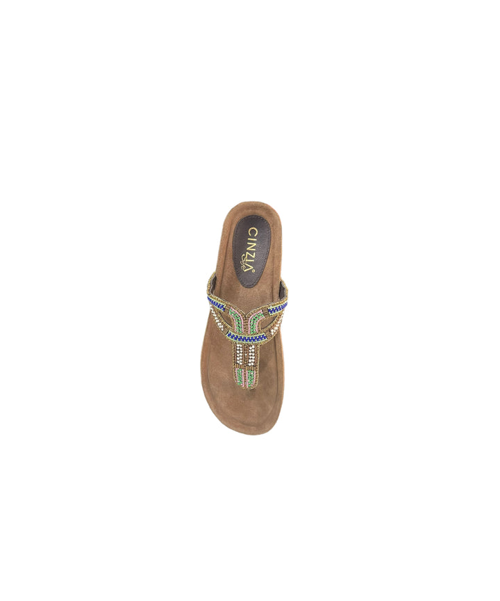 sandali infradito donna pelle cinziasoft art.it1011-001 brown multi