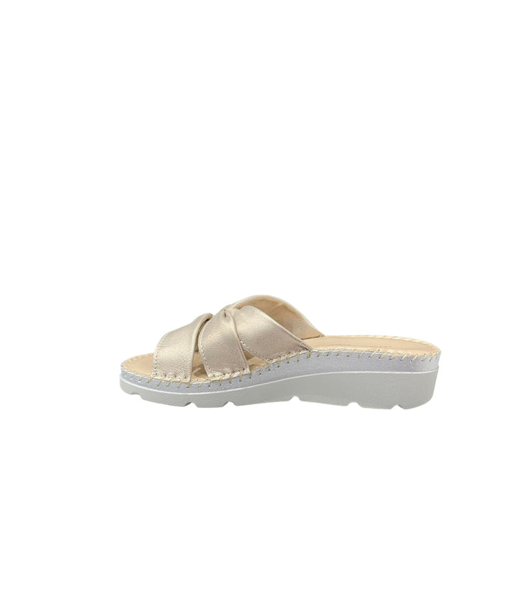 ciabatte donna pelle cinziasoft art.iu500813-l-004 oro chiaro