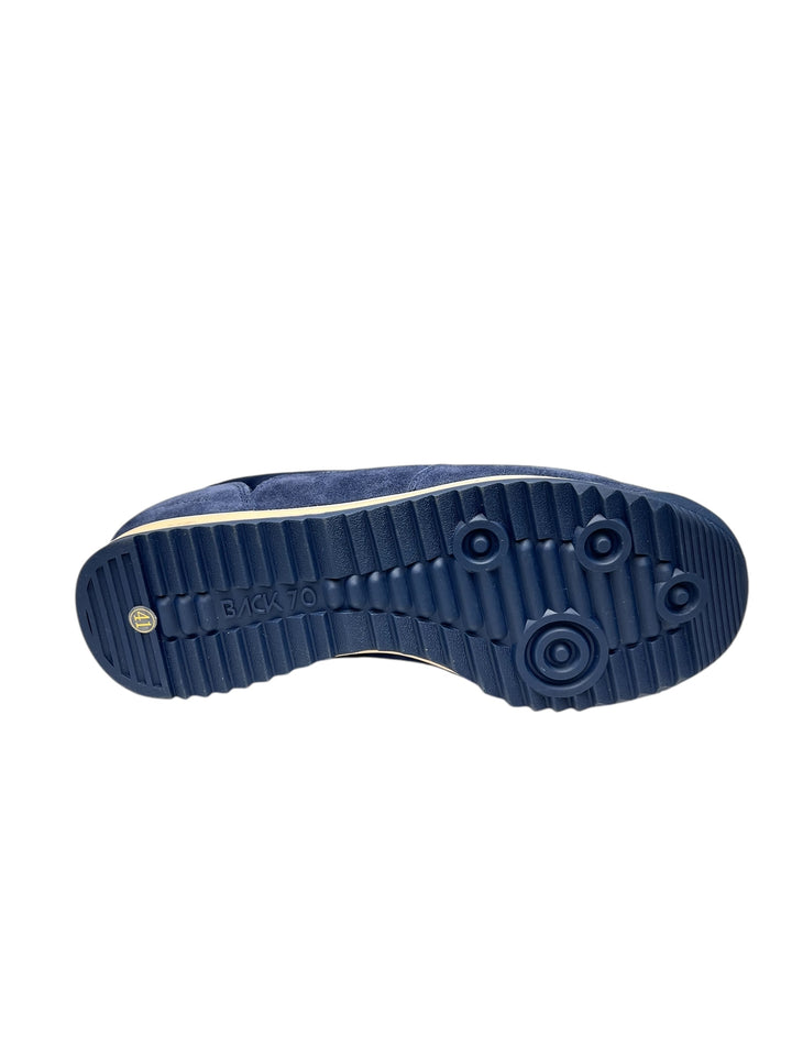 sneaker uomo pelle-tessuto navy-milk