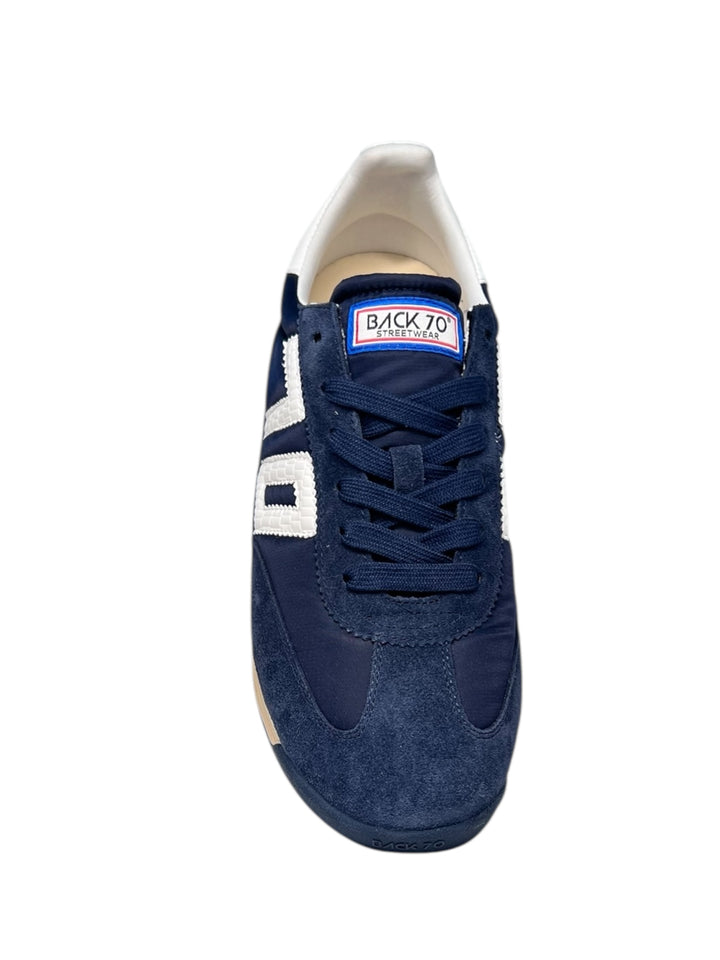 sneaker uomo pelle-tessuto navy-milk