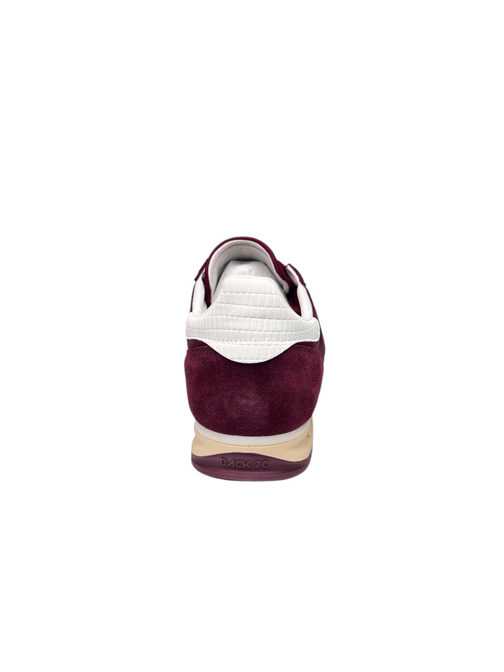 sneaker uomo pelle-tessuto vino-latte