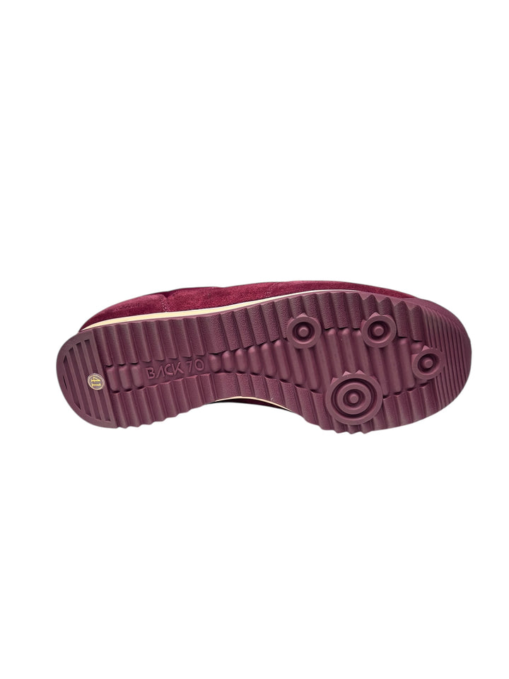 sneaker uomo pelle-tessuto vino-latte