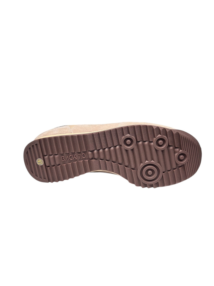 sneaker uomo pelle beige-coffee